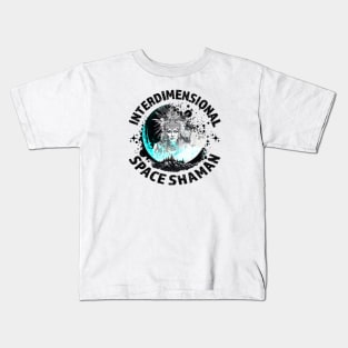 INTERDIMENSIONAL SPACE SHAMAN-moon blk Kids T-Shirt